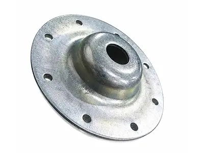 Precision sheet metal exhaust flanges manufactured in SS304, SS409, and mild steel for automotive and industrial applications.